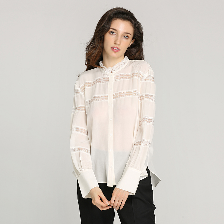 2020 Fashion 100% silk woman clothing long sleeve ladies blouses shirt women tops