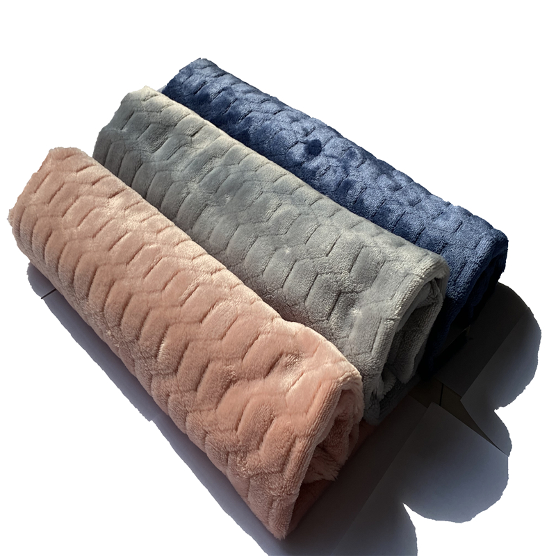 100% polyester solid jacquard flannel