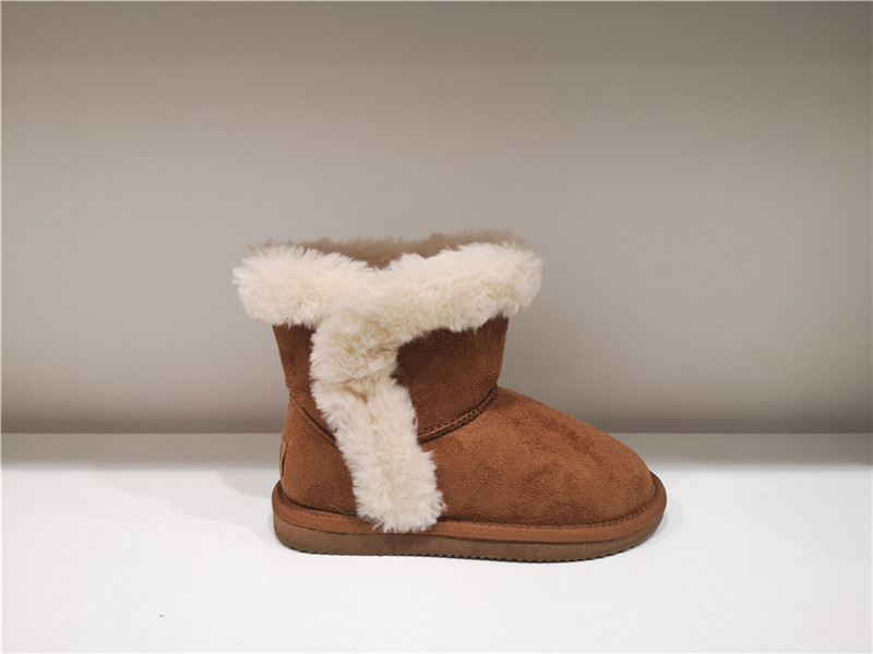 Fashion Sheepskin/Fake fur Snow Boot Winter shoes Water-Resistant Fur Cuff