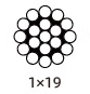 1*19galvanized wire rope/cable