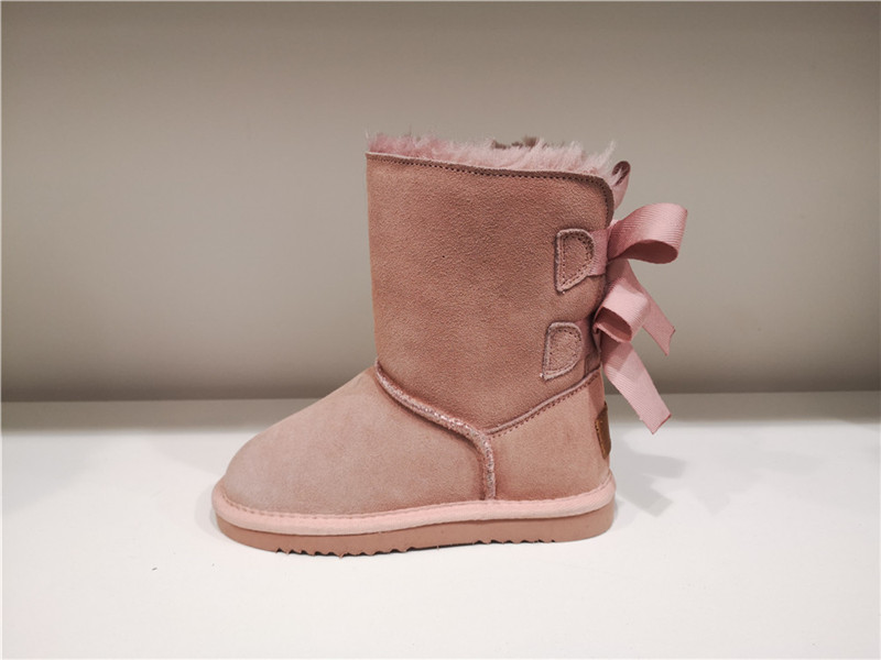 Fashion Sheepskin/Fake fur Snow Boot Winter shoes Water-Resistant Two Bows