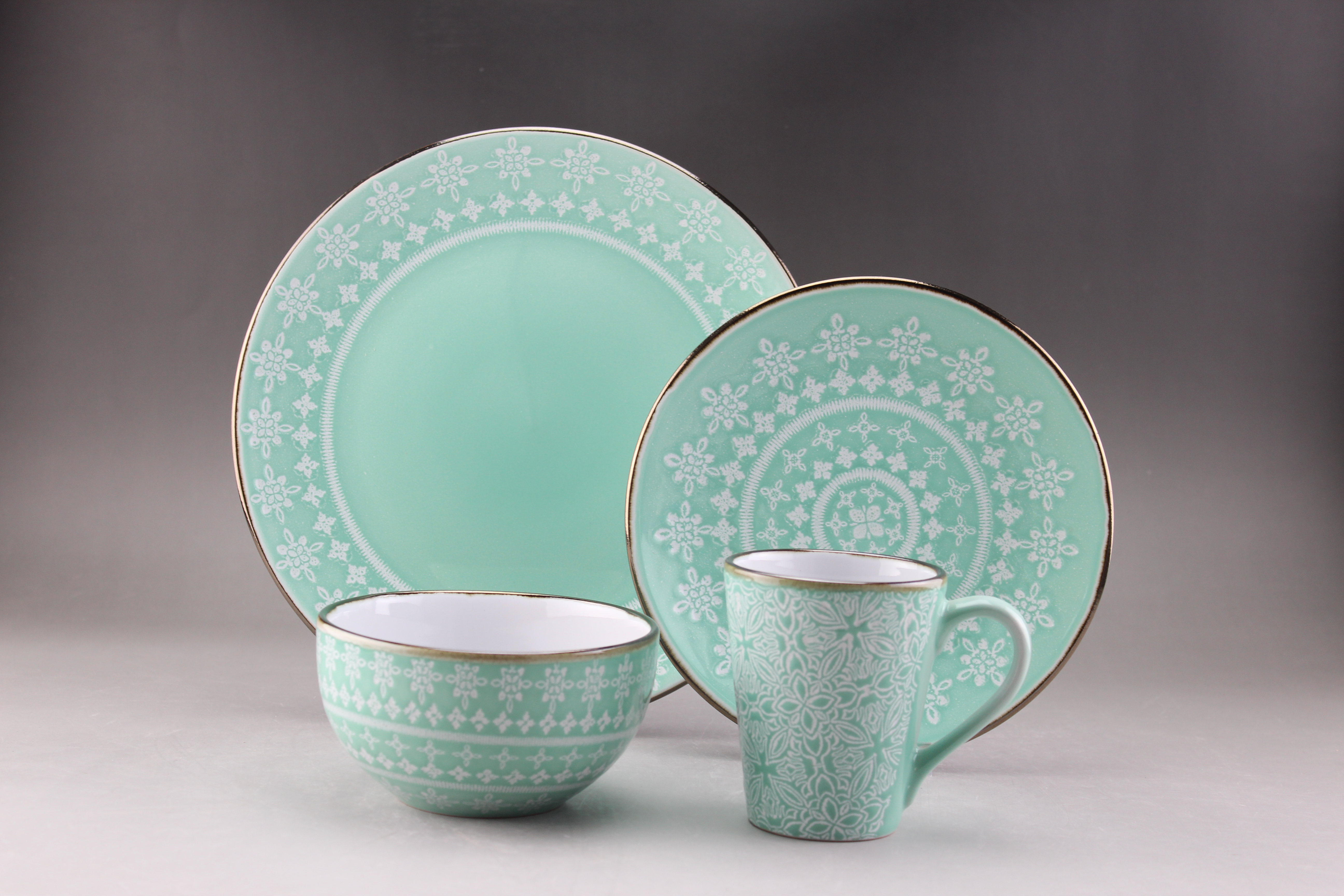 Stoneware Imprinting Dinner Set