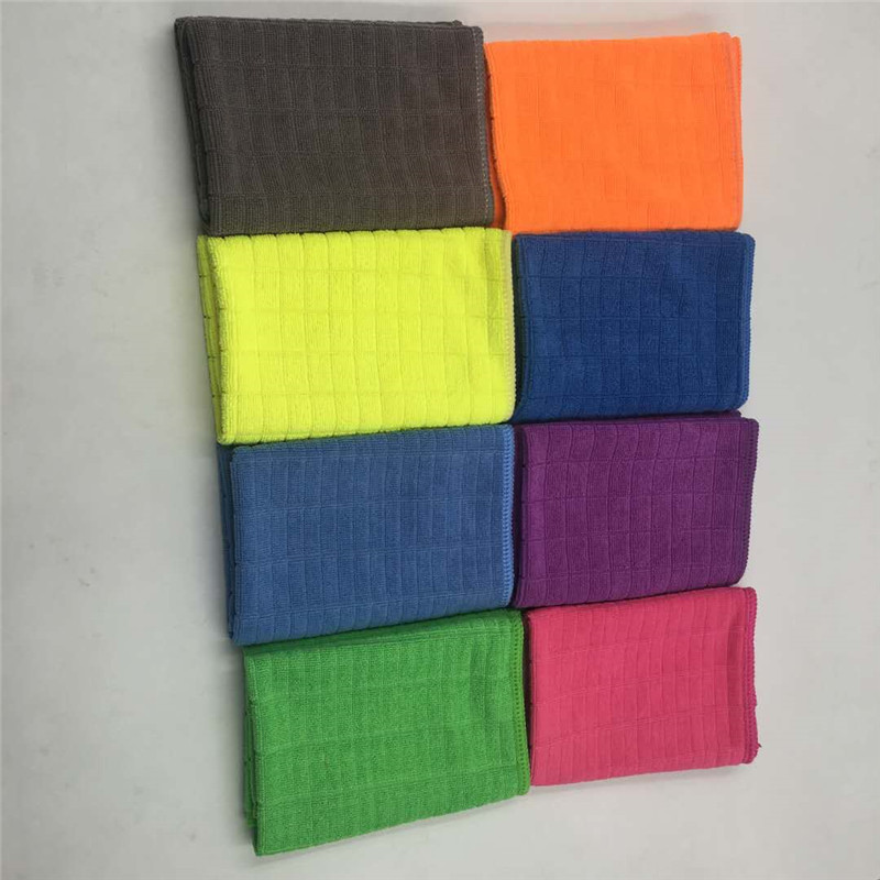 Customized microfiber weft knitiing stripe cleaning cloth