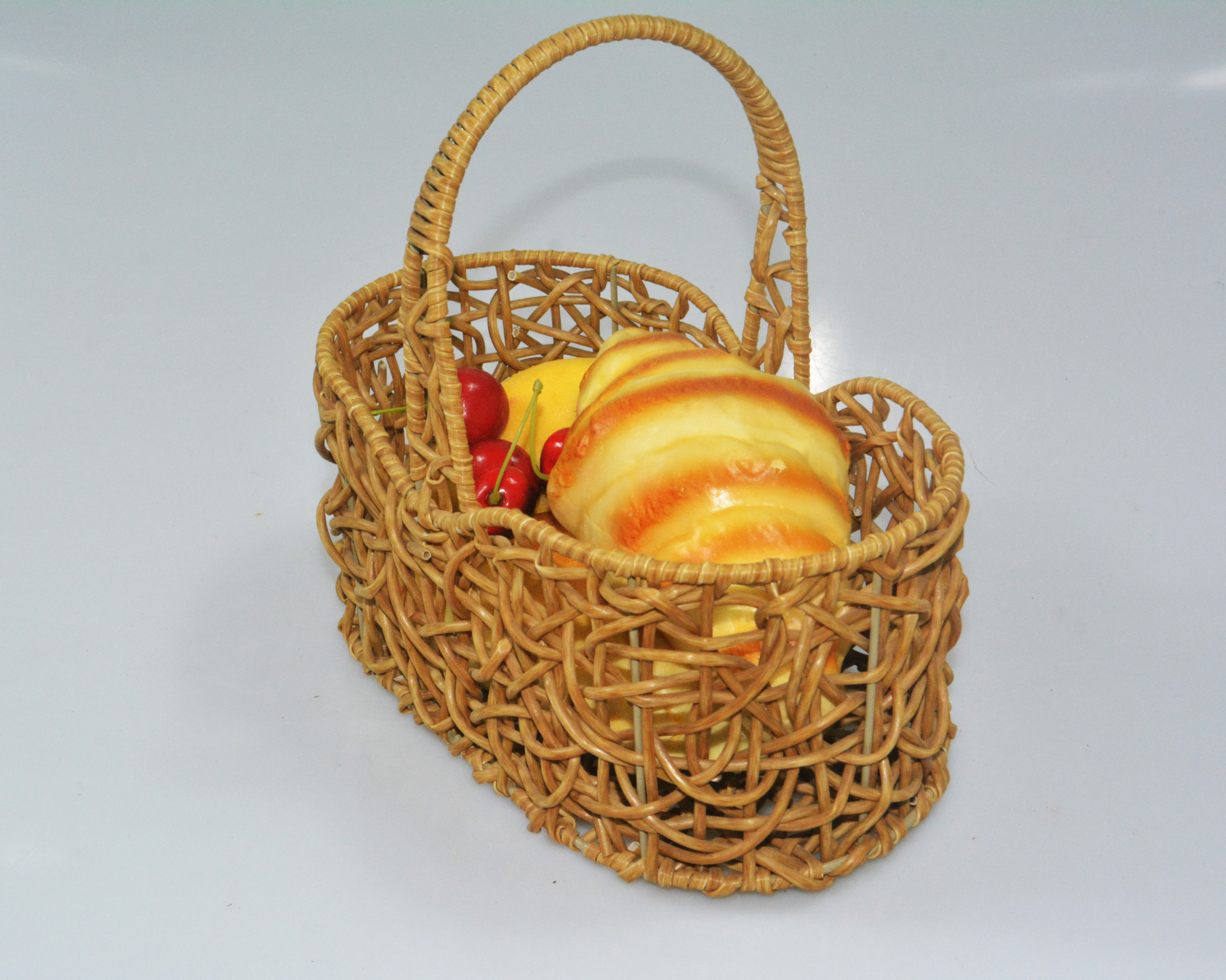 Plastic rattan handwoven fruit bread candies basket storage