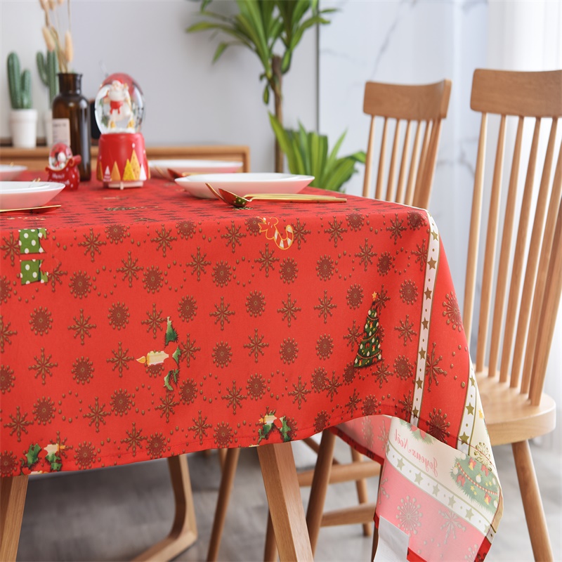 100% polyester plain printed tablecloth for christmas