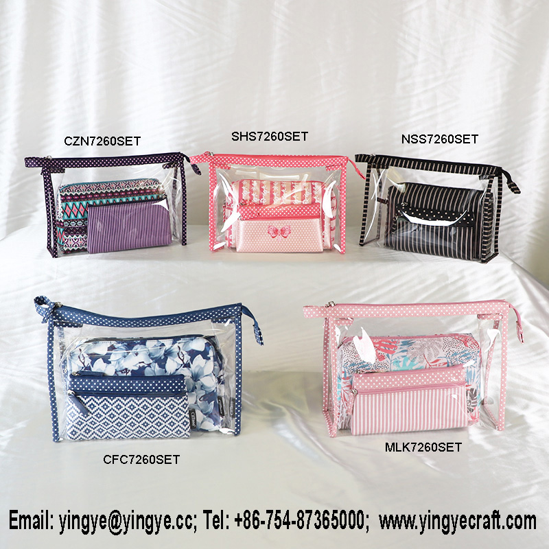 storage bag set, make-up bag set, cosmetic bag set, pvc bag