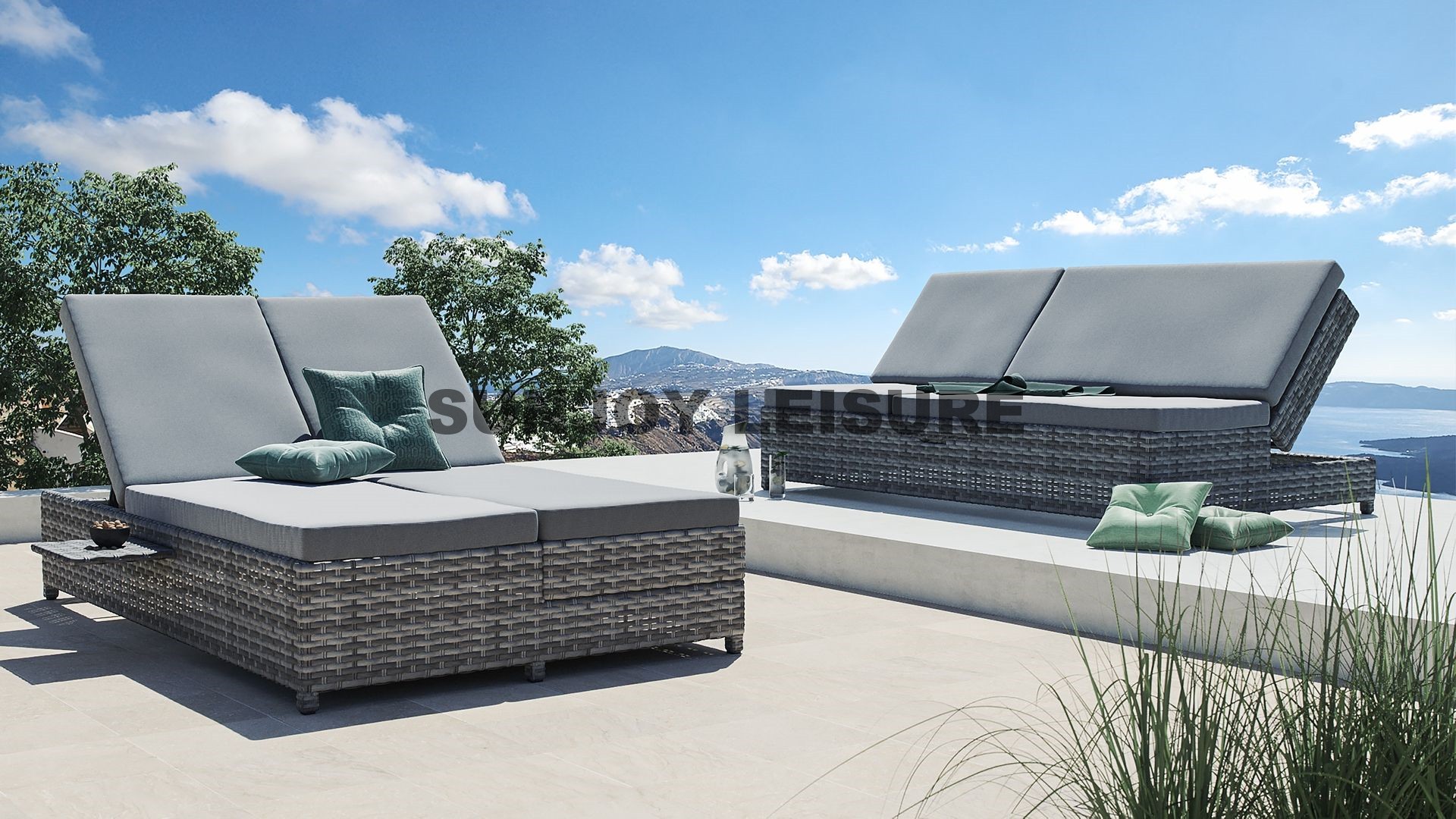 Multifunctional rattan lounger
