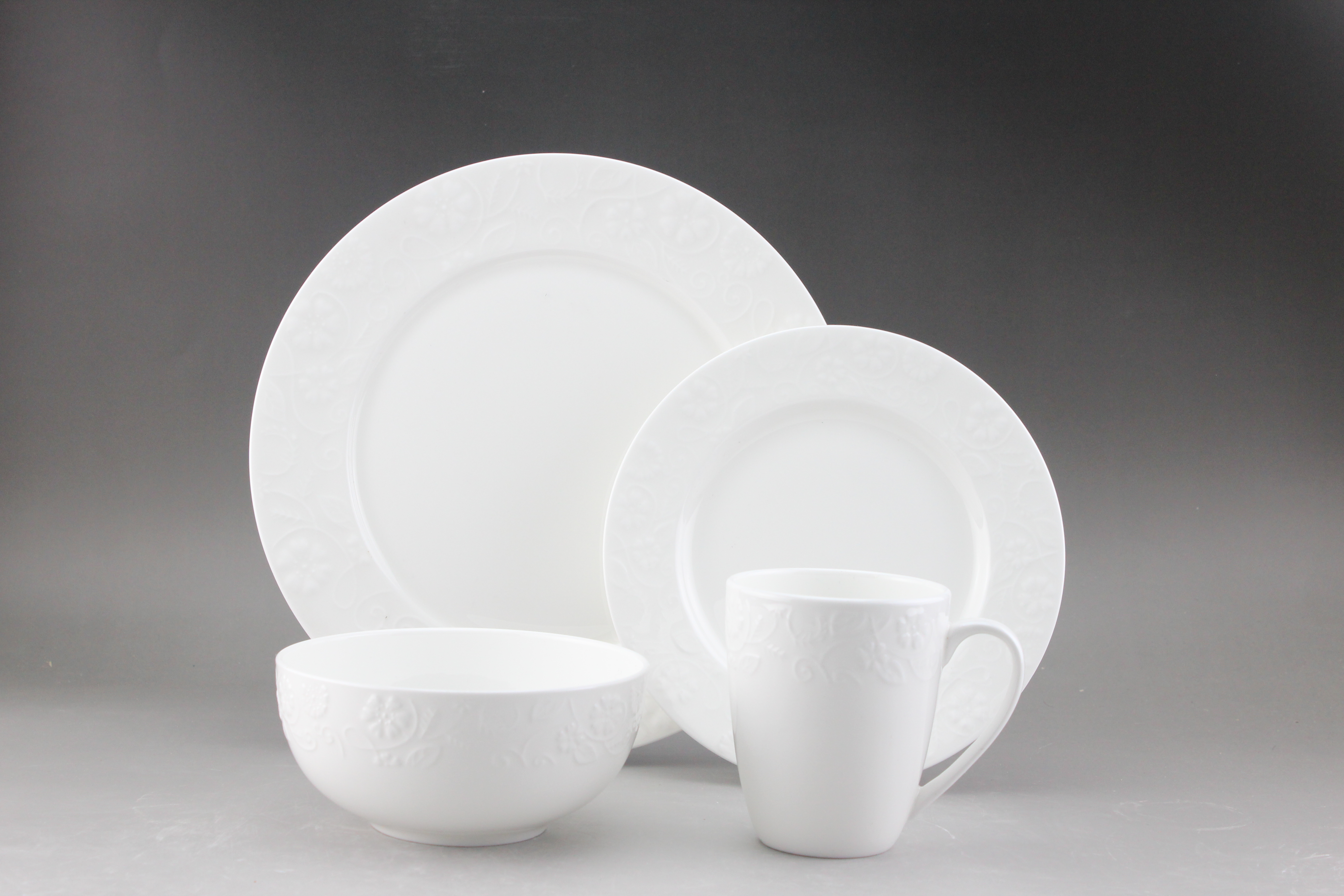 Bonechina Embossed Dinner Set