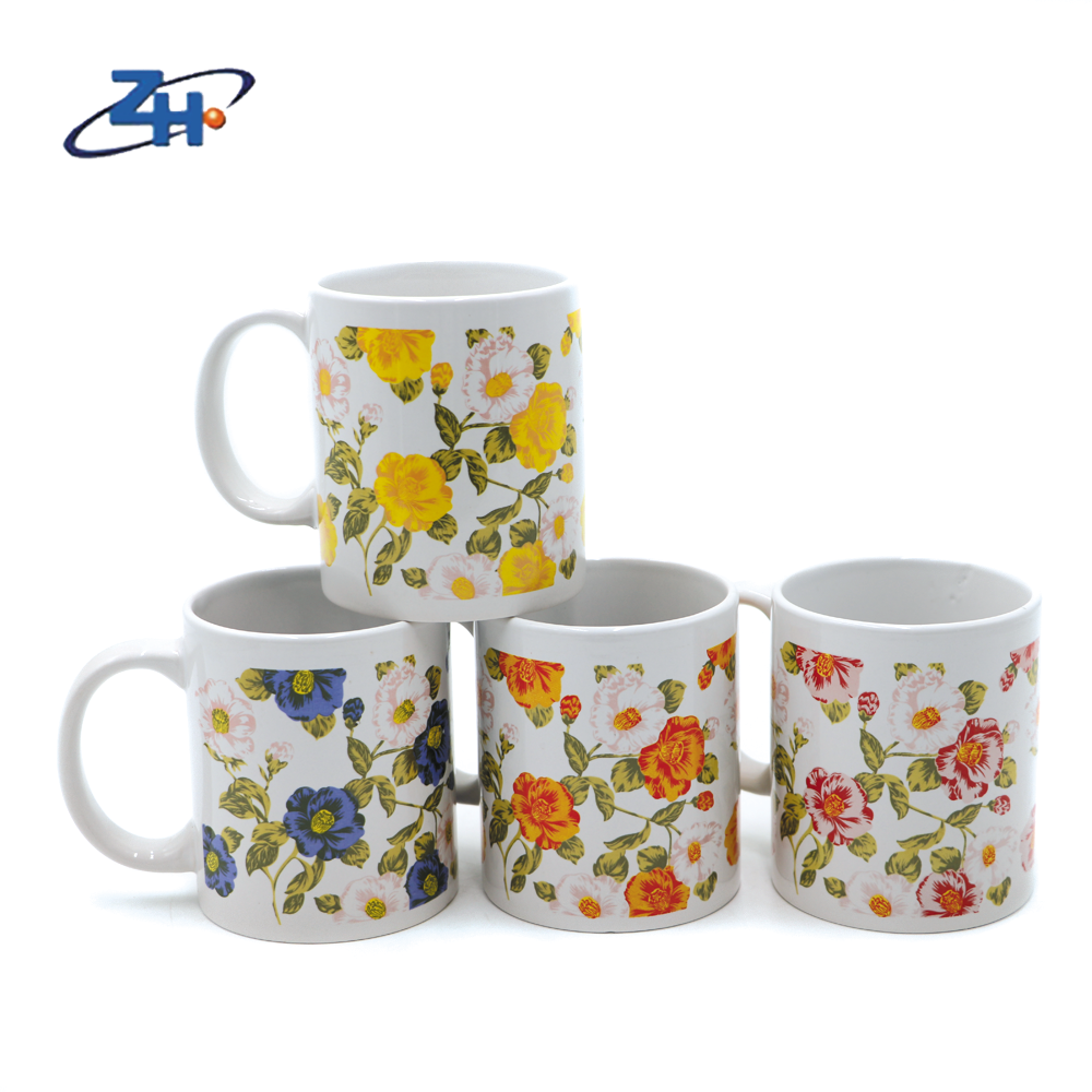 11oz ceramic promotional customized gift mug flower and fruit daily mug