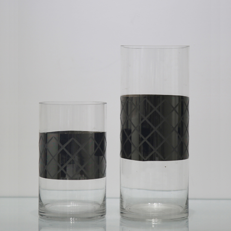 Hand Made Half clear Glass Vase（YXR1212-30PH)