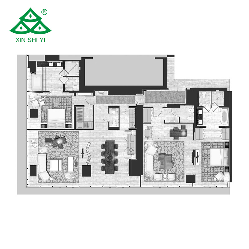 Hotel furniture gust room bedroom wooden furniture set wholesale customized furniture
