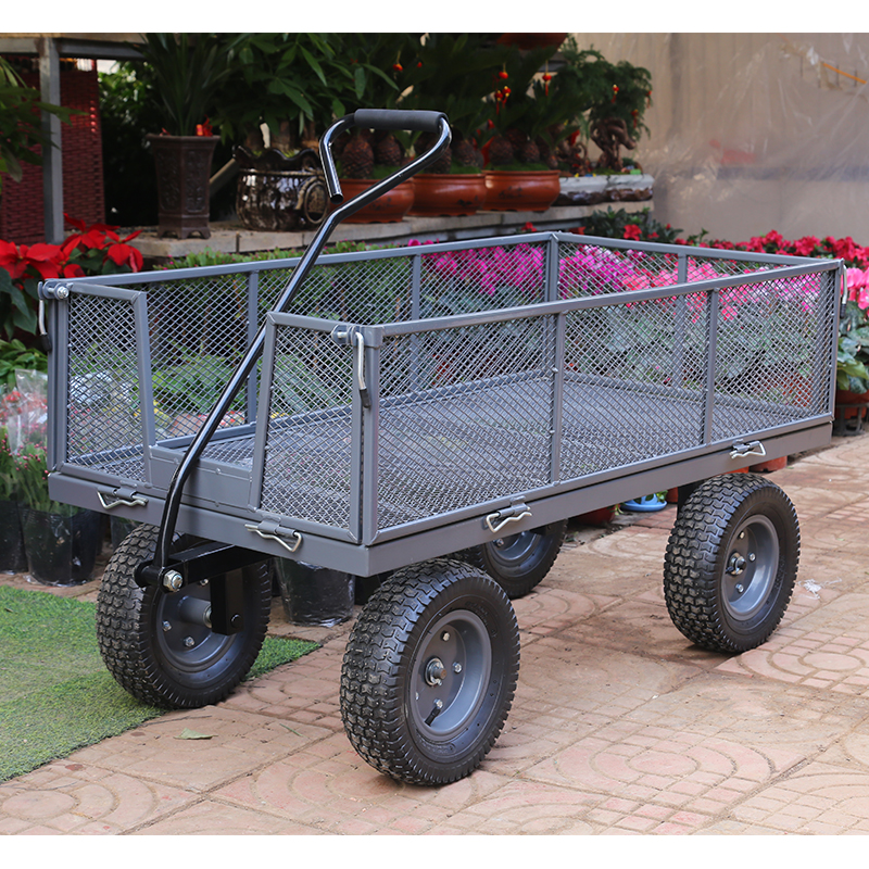 Heavy duty Garden mesh cart with porch and adaptor with capacity 350kgs GC-012
