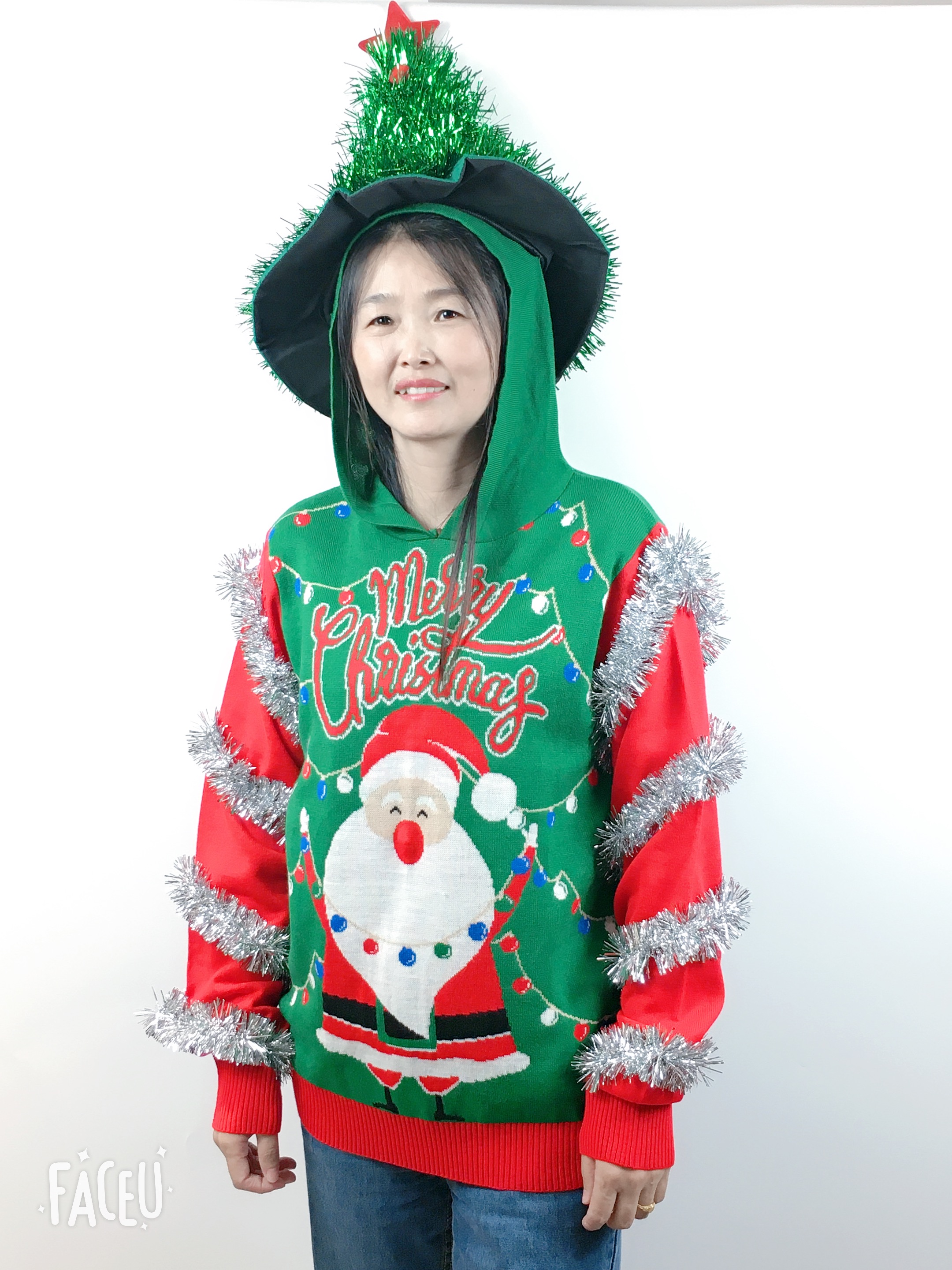 long sleeve hoodied Xmas pullover