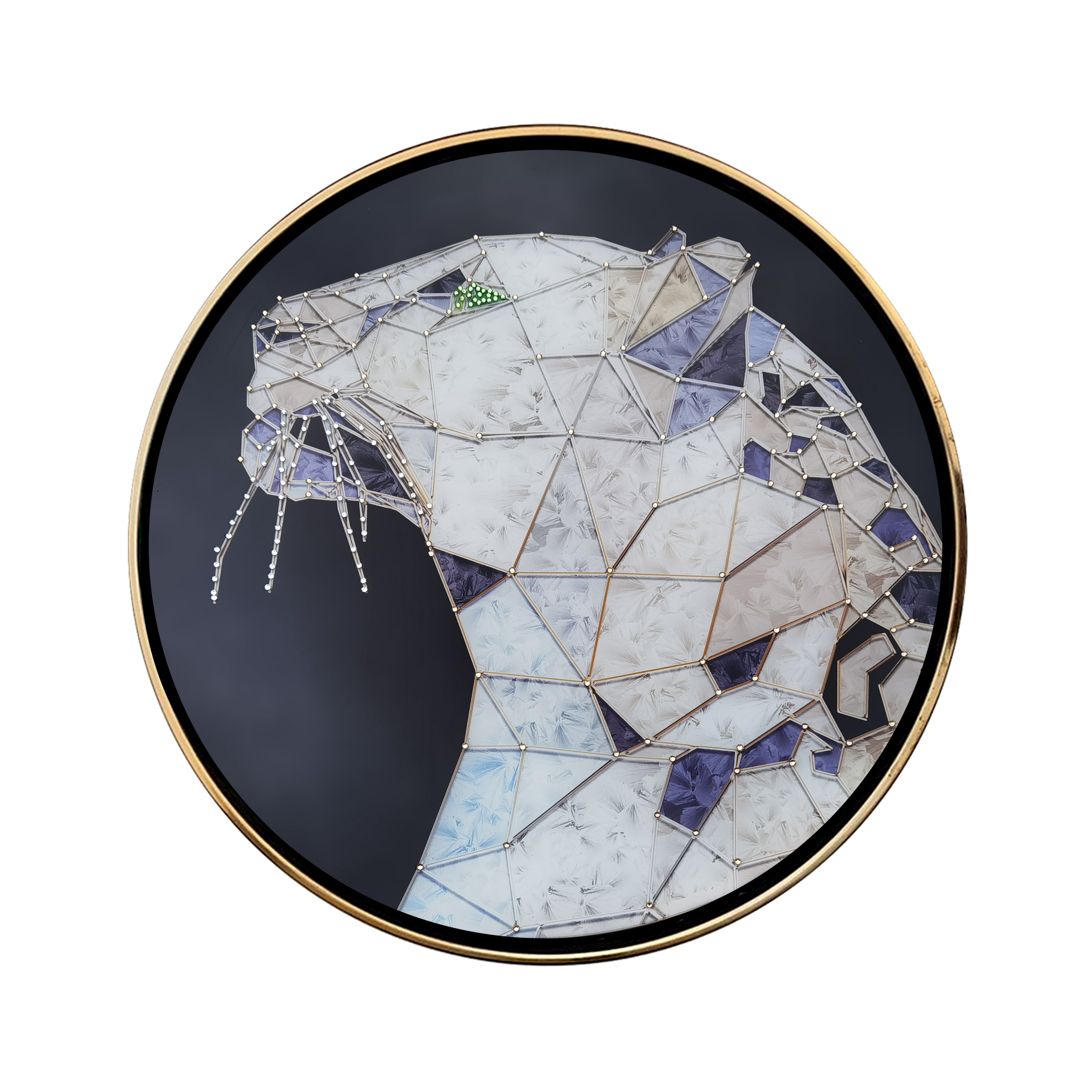 Glass Painting with crystal diamond
