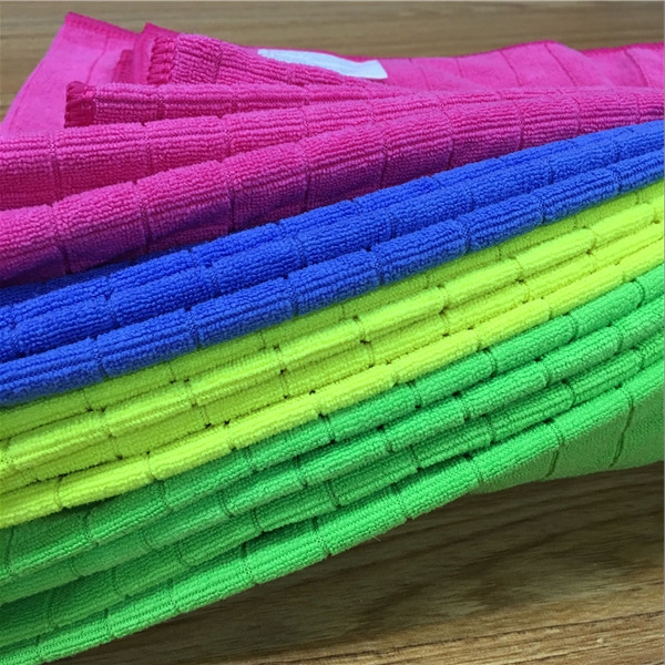 Weft knitiing strip microfiber cleaning cloth