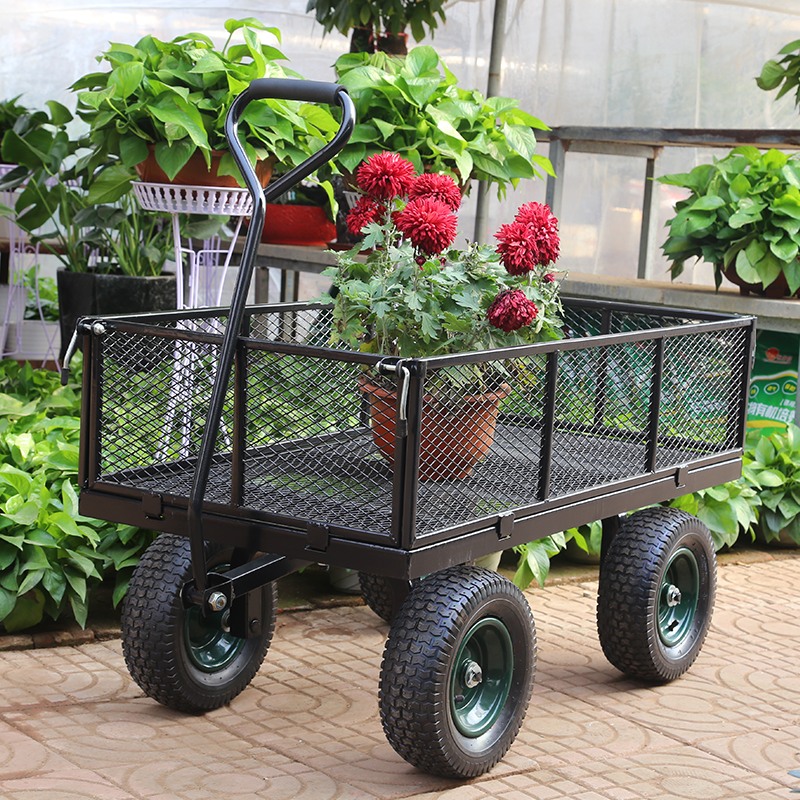 Heavy duty Garden mesh cart with porch and adaptor with capacity 450kgs GC-019