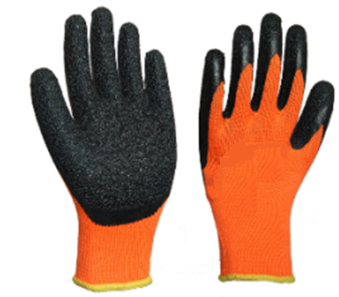 7G loop acrylic lining latex coating wrinkle glove