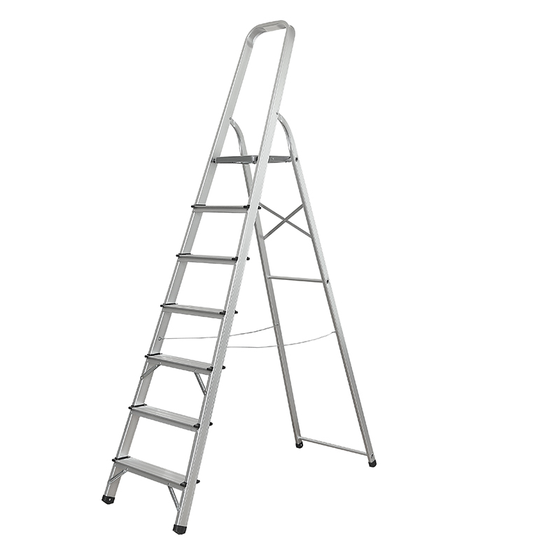 Comfortable 8 treads aluminium step ladders with EN131 certificate