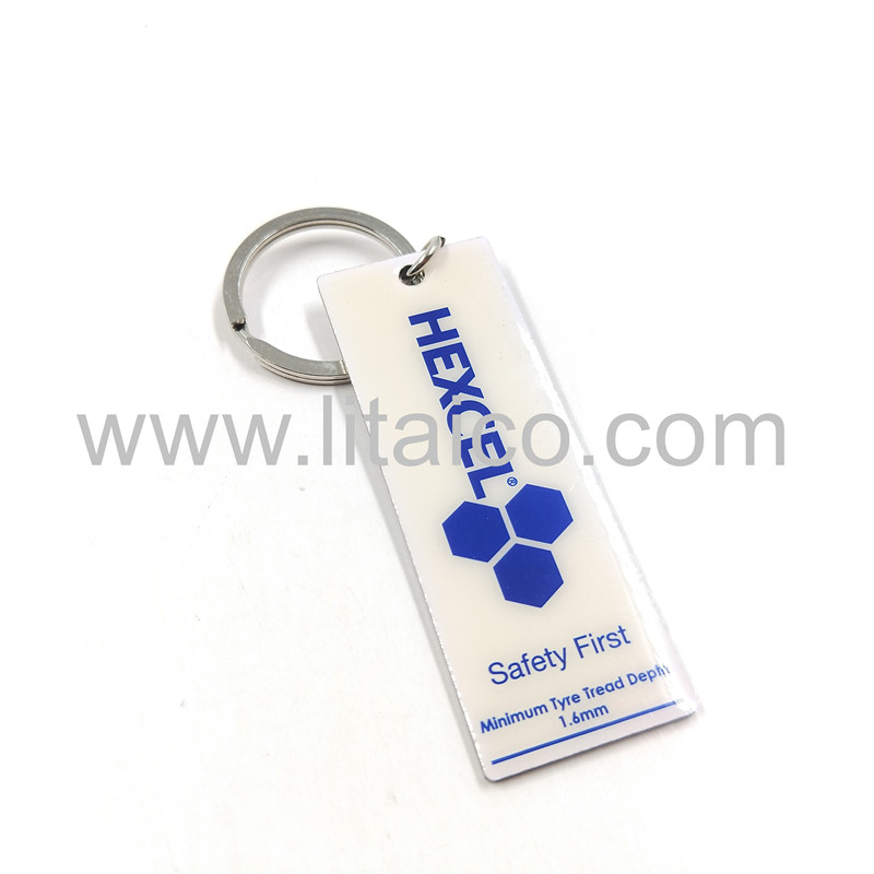 Concise style metal keychain—Double-sided