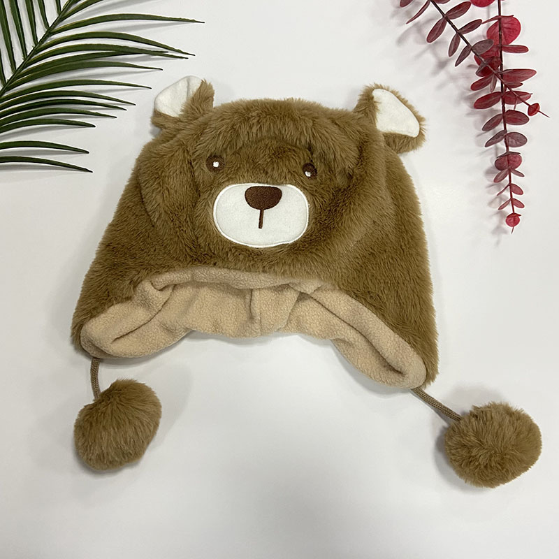 5500002703 Boys Fake Fur Bear Trapper Hat