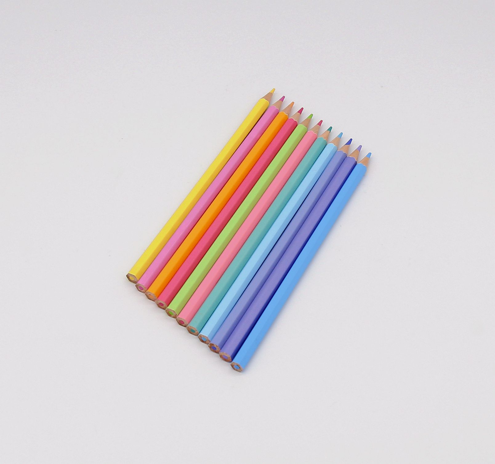 7" 12 colors Poplar Wood Makaron Color Pencil Soften Poplar Wood Manufacture Wholesale Customized Package High Quallity