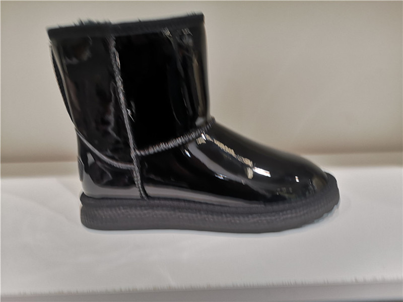 Ladies Fashion Sheepskin/Fake fur Snow Boot Winter shoes Water-Resistant Shinny Mirrow PU