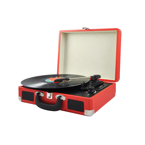 Retro suitcase bluetooth turntable player