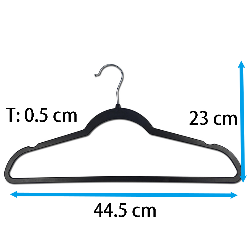 Velvet Plastic Hangers for Clothes - Space-Saving Closet Hangers - Functional Non-Flocked Hangers
