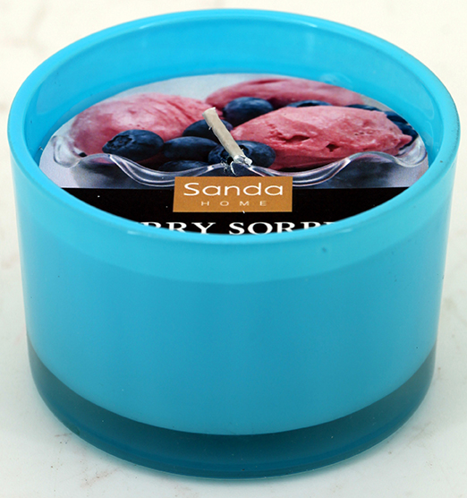 scented candle in a glass candle holder