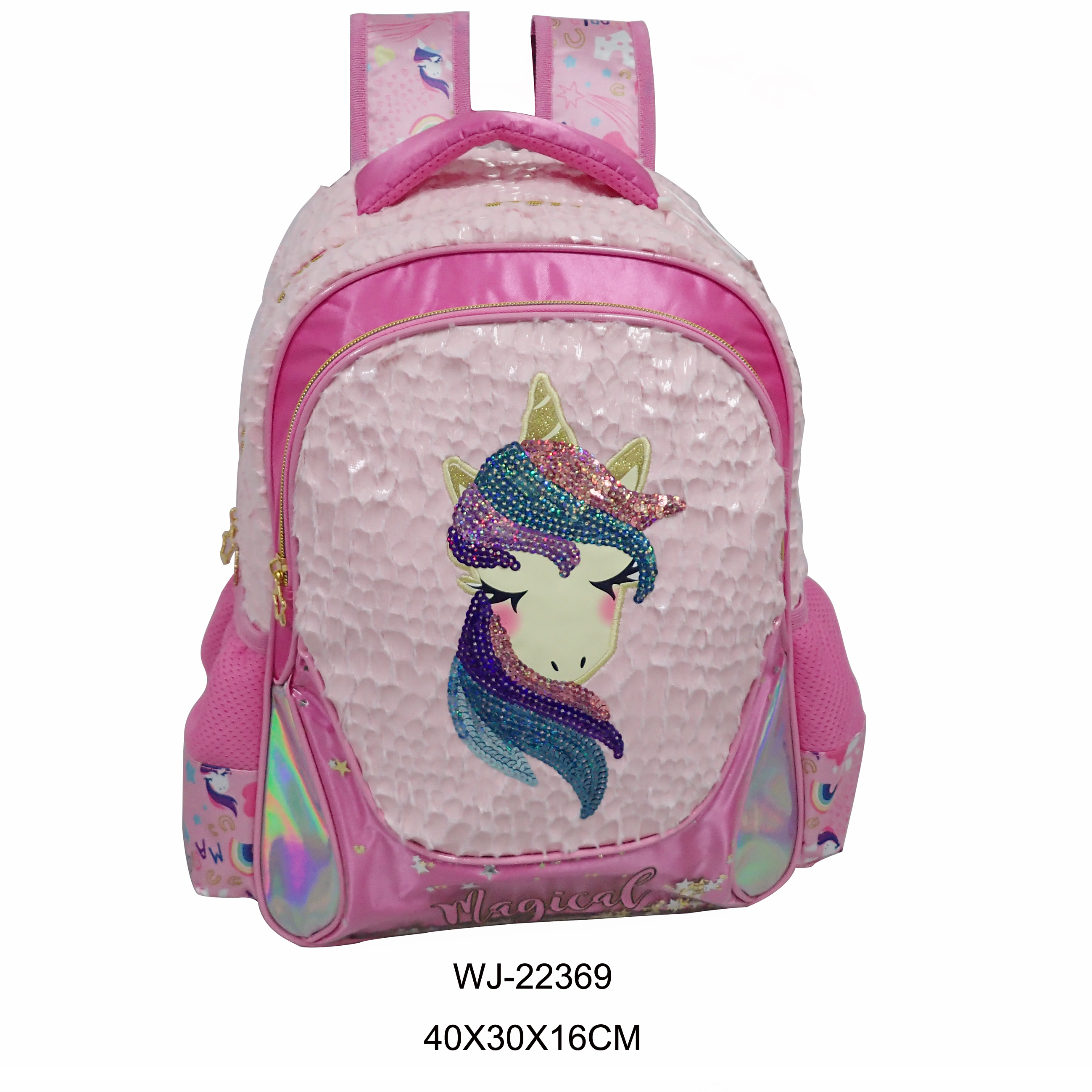 Pink one compartment school bag for girls