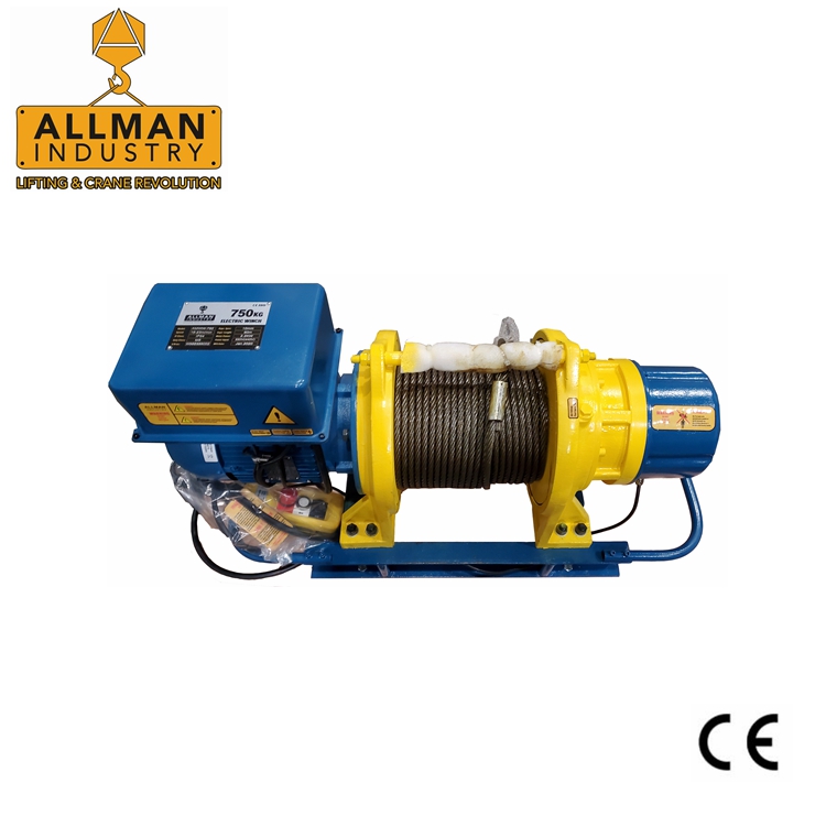 ALLMAN brand 750kg ×100M 220V ~480V 3phase power heavy duty electric winch