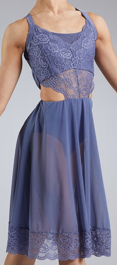 Ladies galoon lace monokini halter straps dancewear dress