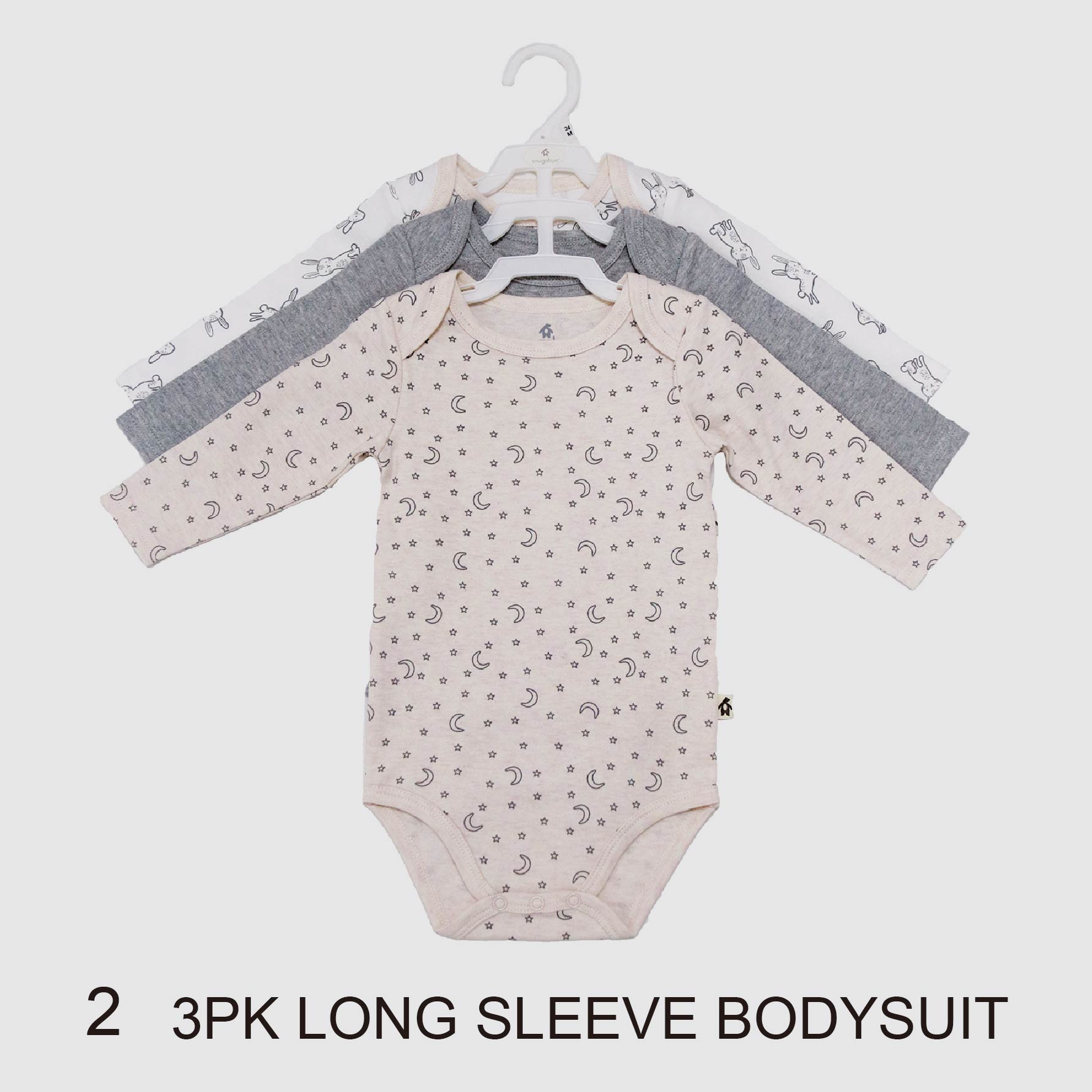 3pk Long Sleeve Bodysuit