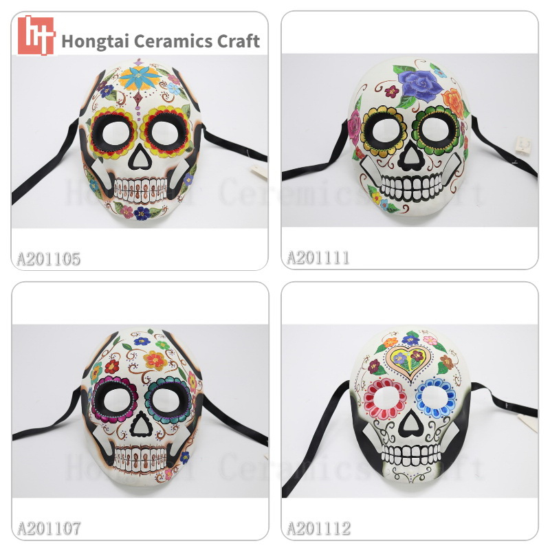 Day of the Dead Mask with Flower DOD Skull mask 1105-1111-1107-1112