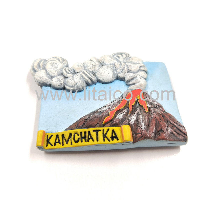 Volcano resin refrigerator magnet