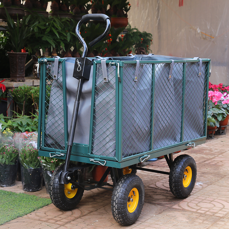 Higher panels Garden mesh cart with porch and connection box on handle GC-015