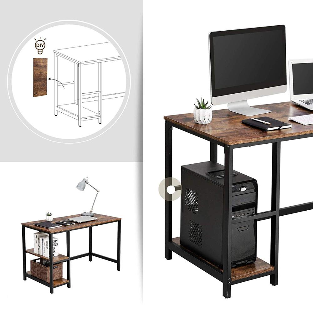 home office desk with tier rack