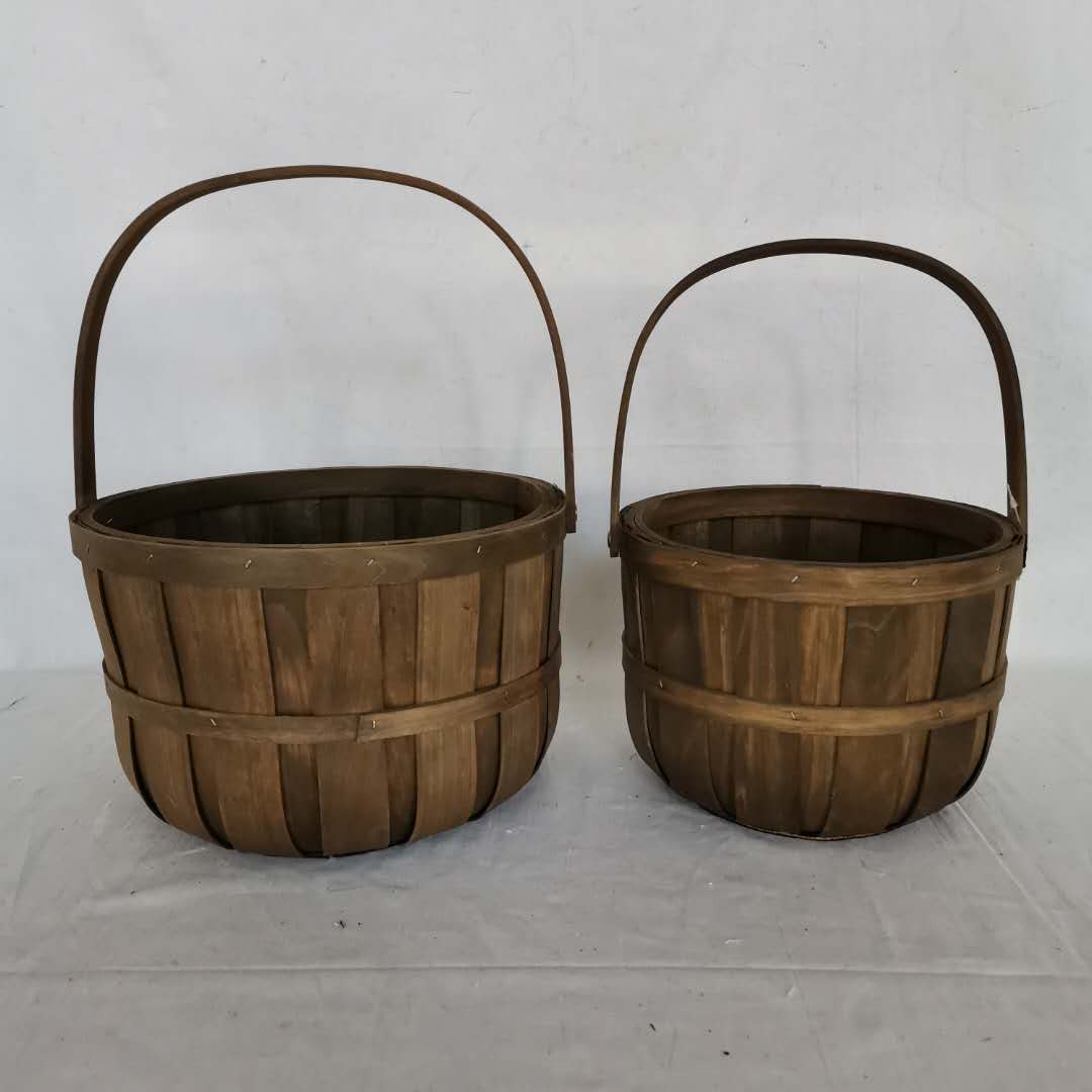 Chip wood basket S/2