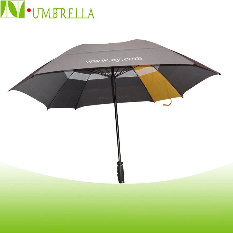 Oversize 30" golf square shape double vented canopy windproof umbrella