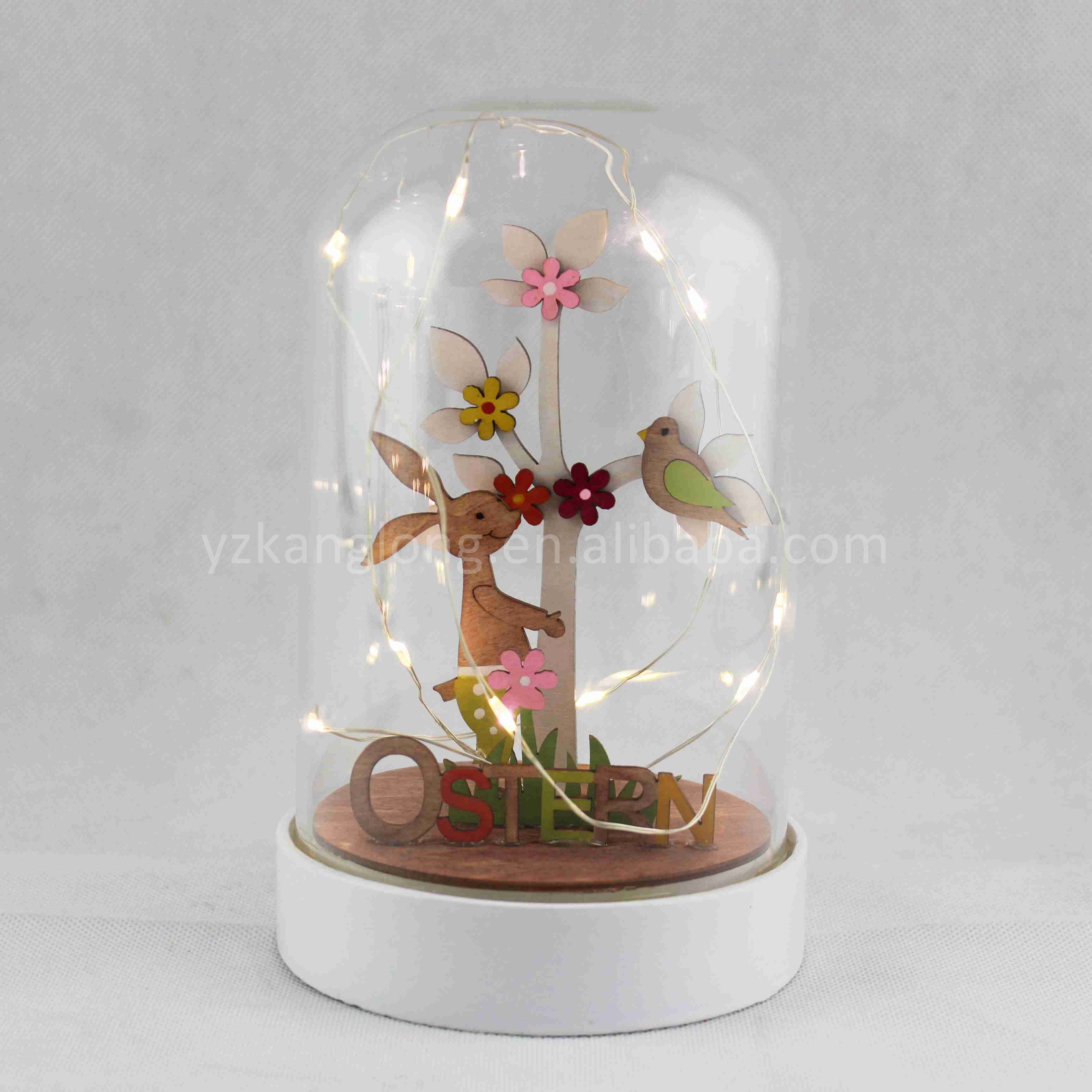 Warm light glass dome decoration