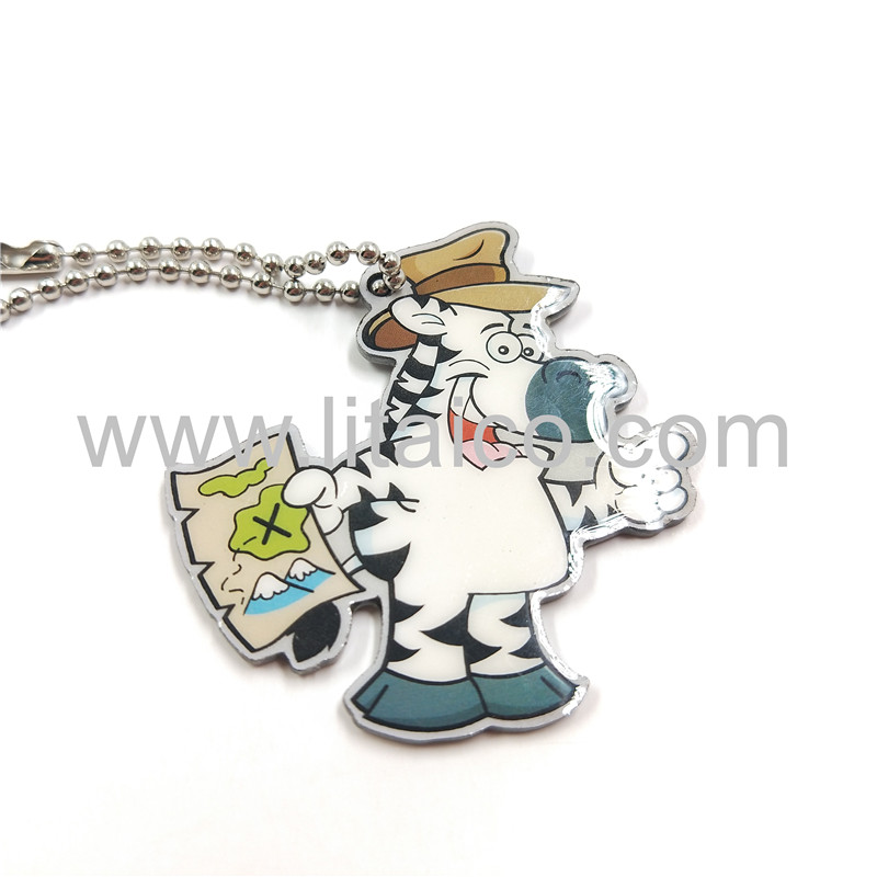 Zebra metal keychain