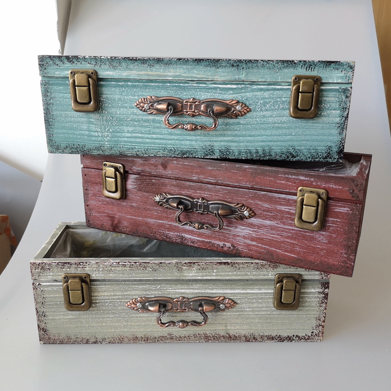 3 COLORS vintage drawer wooden planter