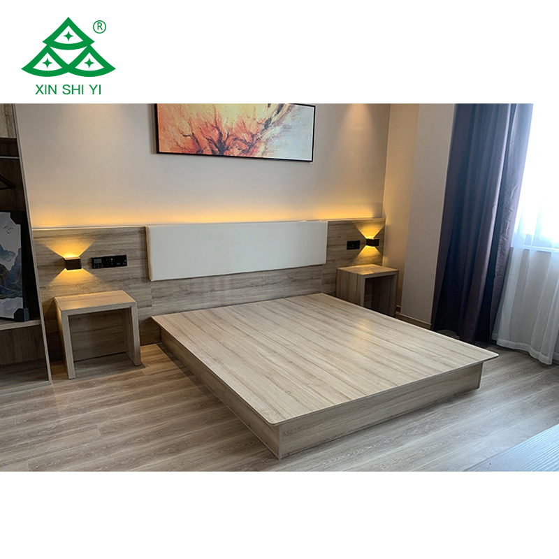 ecnomic hotel furniture king bed wooden bedroom double bed furniture set