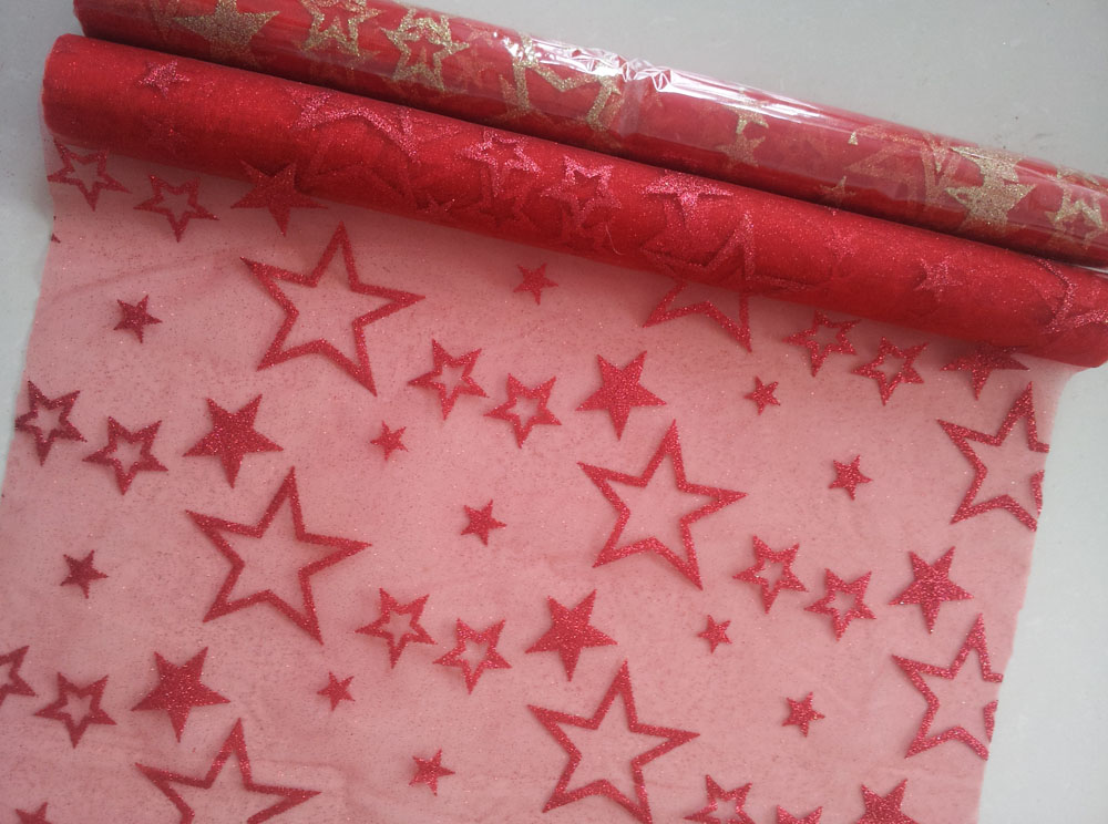 decoration fabric glitter organza