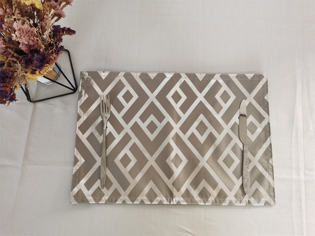 Foil silver printed placemat