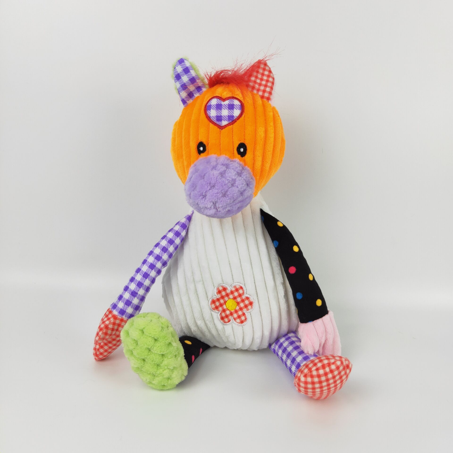 Plush colorful animal toy soft colorful cuddle toy for baby plush dog cat rabbit cow mouse bear