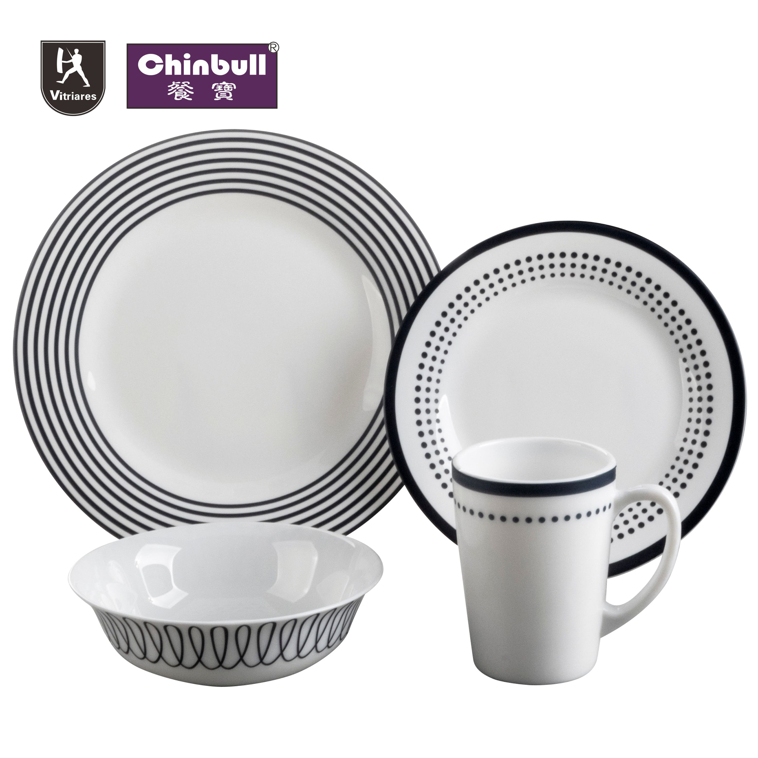 16pcs dinner set(opal glassware)