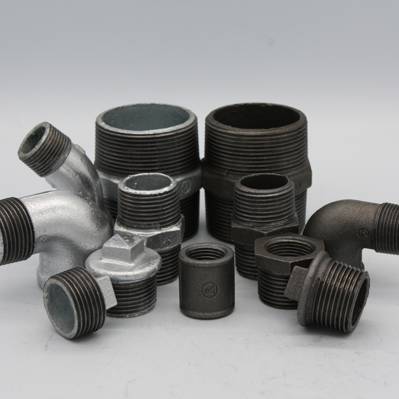 complete size range malleable iron pipe fittings medium banded hot dip galvanized nipples