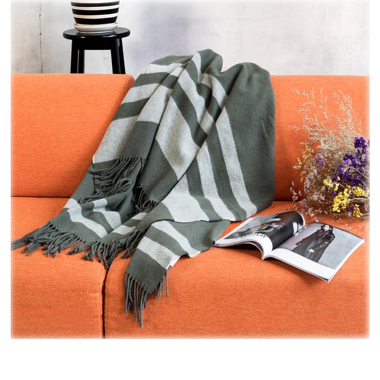 Warm comfortable wool blanket airplane throw