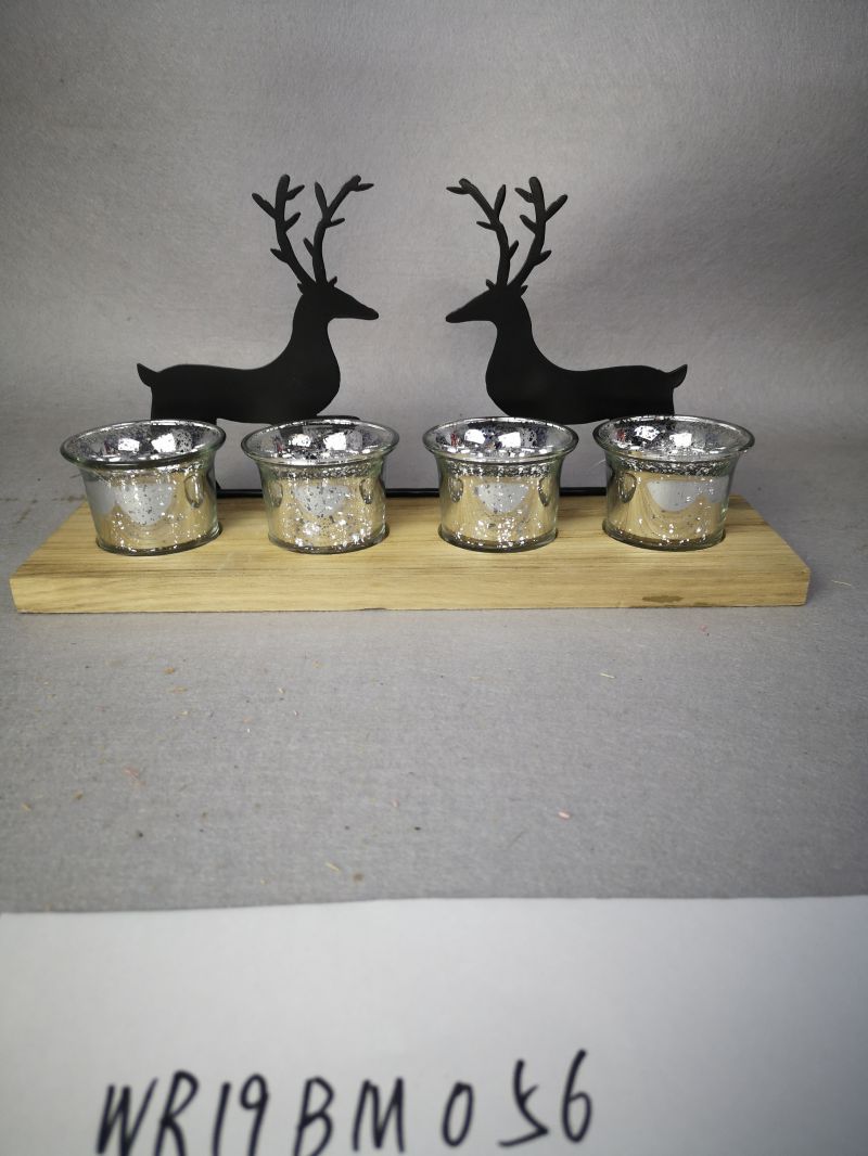 Christmas candle holder with glass